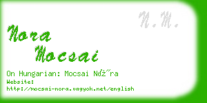 nora mocsai business card